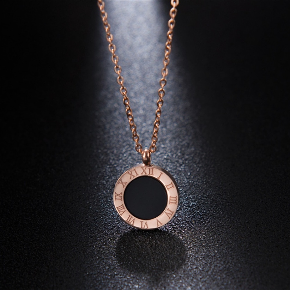 Elegant Set Necklace and Earrings Roman Numerals - Picture 4 of 8